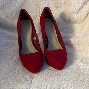 Red suede shoes